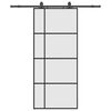 vidaXL Schiebetür mit Beschlag Schwarz 90x205 cm ESG-Glas