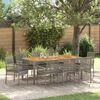 vidaXL Garten Essgruppe 9 pcs Grau Poly-Rattan