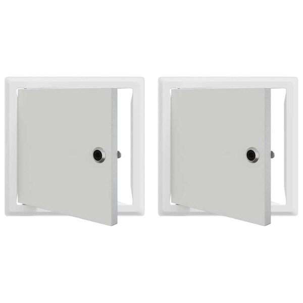 vidaXL Zugangstür 2 pcs Weiß 20 x 20 cm Stahl