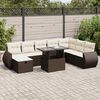 vidaXL 9-tlg. Garten-Sofagarnitur mit Kissen Braun Poly Rattan