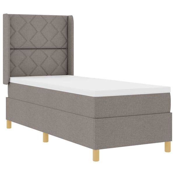 vidaXL Boxspringbett mit Matratze Taupe 80 x 200 cm Stoff