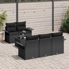 vidaXL Garten-Sofa-Set 6 pcs Schwarz Poly-Rattan und Stahl und Glas