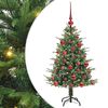 vidaXL K&uuml;nstlicher vorbeleuchteter Weihnachtsbaum mit Kugelset Gr&uuml;n