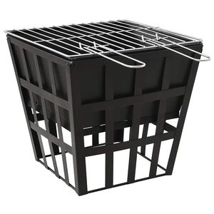 vidaXL 2-in-1 Feuerstelle und Grill 34x34x48 cm Stahl
