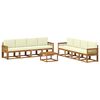 vidaXL Outdoor-Sofagarnitur 9 stk. Natur und Creme Polyester