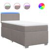 vidaXL Boxspringbett mit Matratze Taupe 100x200 cm Stoff