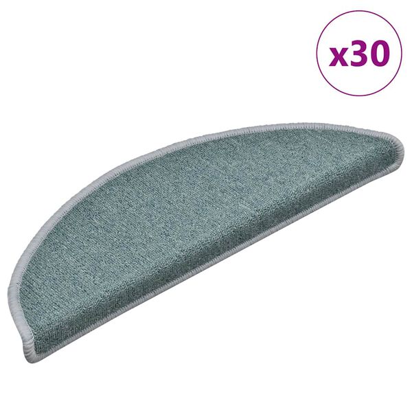 vidaXL Stufenmatten 30 Stk. 56x17x3 cm Seeblau Halbrund