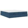 vidaXL Ottoman-Bett mit Matratzen Blau 200x200 cm Stoff