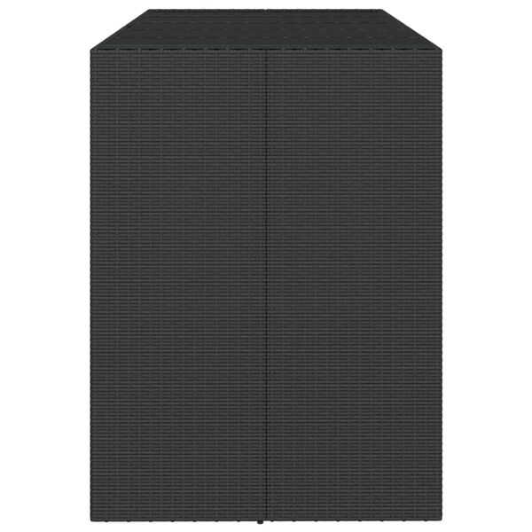vidaXL Bartisch mit Glasplatte Schwarz 185x80x110 cm Poly Rattan