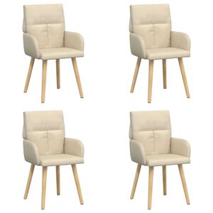 vidaXL Esszimmerst&uuml;hle 4 pcs Stoff Creme 60 x 56 x 96 cm