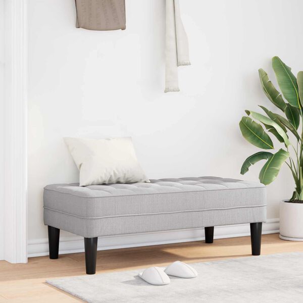 vidaXL Bank mit Kissen Wolkengrau 113 x 57 x 39 cm Stoff