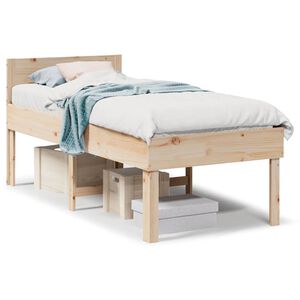 vidaXL Massivholzbett ohne Matratze 75x190 cm Kiefernholz