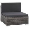 vidaXL 8-tlg. Garten-Lounge-Set mit Auflagen Poly Rattan Grau
