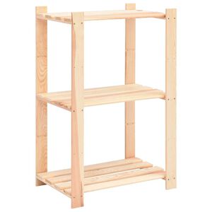 vidaXL Lagerregal mit 3 B&ouml;den 60&times;38&times;90 cm Kiefer Massivholz 150 kg