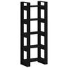 vidaXL B&uuml;cherregal/Raumteiler Schwarz 60x35x160 cm Massivholz