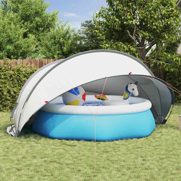 vidaXL Pool-Dome Grau und Orange 472 x 460 x 229 cm