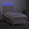 vidaXL Boxspringbett mit Matratze & LED Creme 80x200 cm Stoff