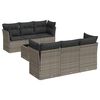 vidaXL 7-tlg. Garten-Sofagarnitur mit Kissen Grau Poly Rattan