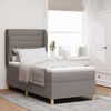 vidaXL Boxspringbett mit Matratze Taupe 200 x 100 cm Stoff