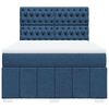 vidaXL Boxspringbett mit Matratze Blau 140x190 cm Stoff