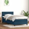 vidaXL Boxspringbett mit Matratze Dunkelblau 90x220 cm Samt