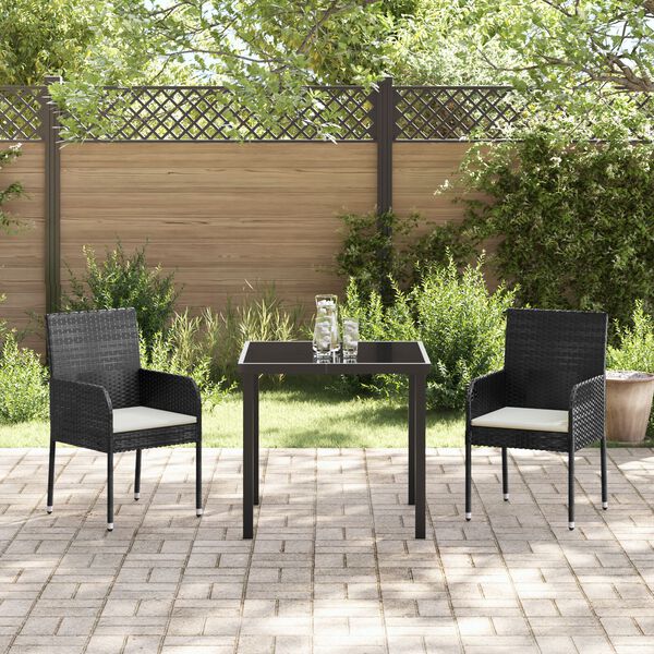 vidaXL Garten Essgruppe mit Kissen 5 pcs Grau Poly-Rattan
