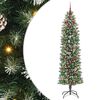vidaXL K&uuml;nstlicher schlanker Weihnachtsbaum Gr&uuml;n und Wei&szlig; 240 cm