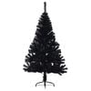 vidaXL K&uuml;nstlicher vorbeleuchteter Weihnachtsbaum Schwarz 120 cm PVC