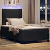 vidaXL LED Boxspringbett mit Matratze Schwarz 120 x 200 cm Stoff