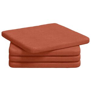 vidaXL Sitzkissen 4 pcs Rot-Orange 40 x 40 x 3 cm Cordstoff