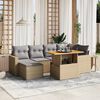 vidaXL 11-tlg. Garten-Sofagarnitur mit Kissen Grau Poly Rattan