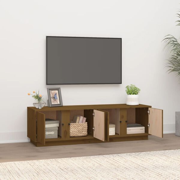 vidaXL TV-Schrank Honigbraun 140x40x40 cm Massivholz Kiefer