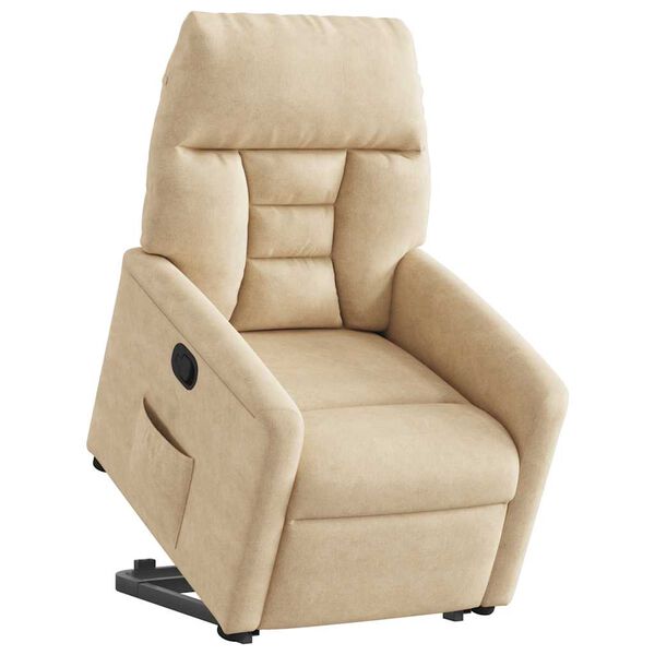 vidaXL Relaxsessel mit Aufstehhilfe Creme Mikrofasergewebe