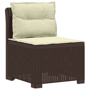 vidaXL 1-Sitzer Garten-Sofa mit Kissen Rattan-Look PP Braun