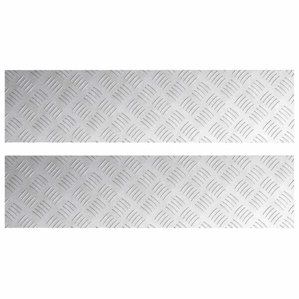 vidaXL Treppe Tritt Rechtwinklig 2 pcs Silber 80 x 20 cm Aluminium