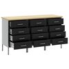 vidaXL Werkbank mit Schubladen 3 pcs Schwarz und Grau 75 x 45 x 85 cm