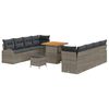 vidaXL Gartensofa-set mit Kissen 11 pcs Grau Poly-Rattan