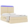 vidaXL Bett mit Stauraum und LED mit LED Creme 140 x 200 cm Polyester