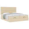 vidaXL Ottoman-Bett mit Matratzen Creme 160x200 cm Stoff
