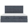 vidaXL Ottoman-Bett mit Matratzen Dunkelgrau 180x200 cm Samt