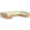 vidaXL Outdoor-Sofagarnitur 9 Stk. Wei&szlig; und Creme Massivholz Akazie