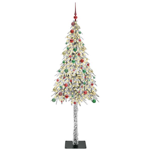 vidaXL Weihnachtsbaum mit 300 LEDs Wei&szlig; 210 cm PE und Stahl