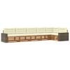 vidaXL Outdoor-Sofagarnitur 6 pcs Natur und Creme 402 x 172,5 x 73 cm