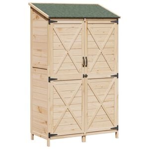 vidaXL Gartenschuppen Natur 106 x 56 x 176,5 cm Massivholz aus Fichte