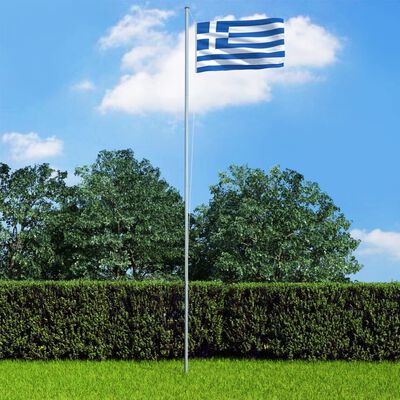 vidaXL Flagge Griechenlands und Mast Aluminium 4 m