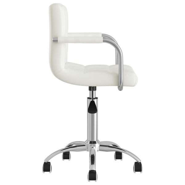 vidaXL Esszimmerst&uuml;hle 4 Stk. Drehbar Wei&szlig; Kunstleder