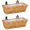 vidaXL H&auml;ngender Blumentopf Korb 2 pcs Braun 48 x 22 x 15 cm