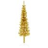 vidaXL K&uuml;nstlicher Halb-Weihnachtsbaum mit St&auml;nder Schlank Gold 120 cm