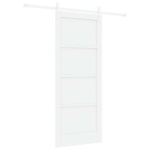 vidaXL Schiebet&uuml;r ORKDAL Wei&szlig; 83 x 202 cm Massives Kiefernholz