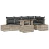 vidaXL Garten-Sofa-Set mit Speicher 6 pcs Hellgrau Poly Rattan